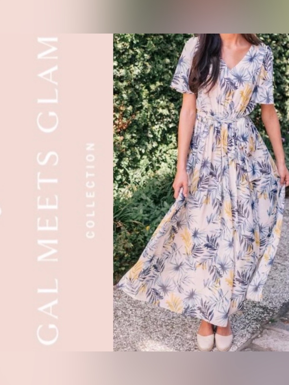 Gal Meets Glam Kiki Leaf Maxi Dress -EUC- Size 6